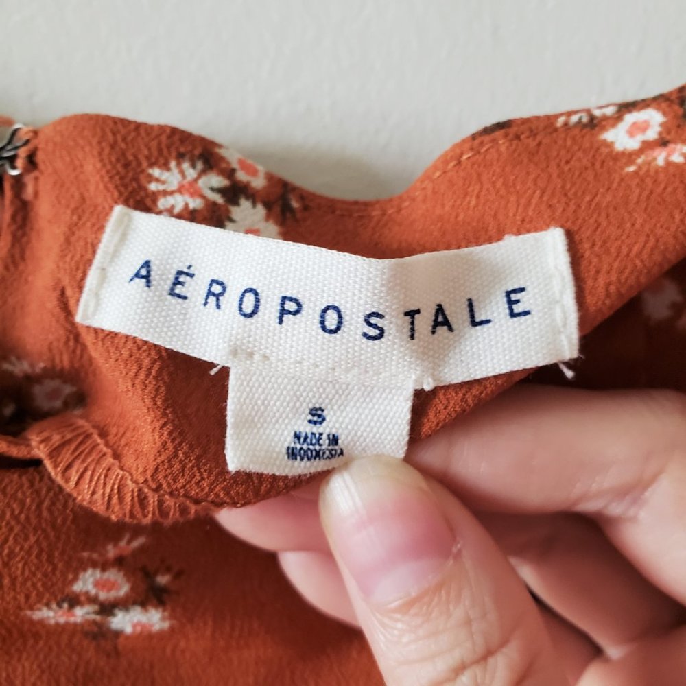 *SOLD* Aeropostale Rust Floral Mini Skirt Small - Picture 6 of 7